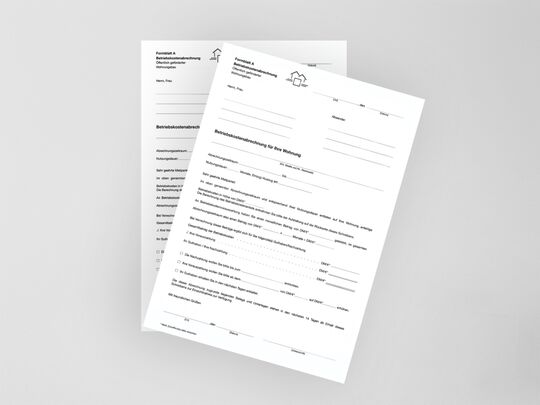 Formblatt A Betriebskostenabrechnung zum Downloaden