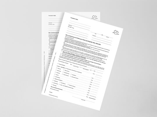 Formblatt V für Mieterhöhung im freifinanzierten Wohnungsbau, versandbereit