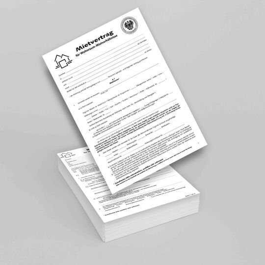 Mietvertrag für Wohnraum-Mietverhältnisse Beispielansicht (Papierversion)